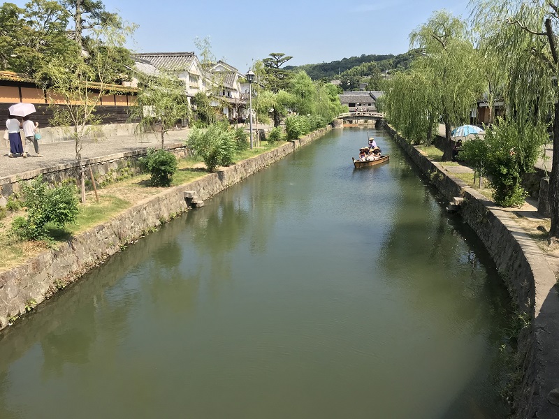 岡山県倉敷市の倉敷美観地区の風景の無料写真